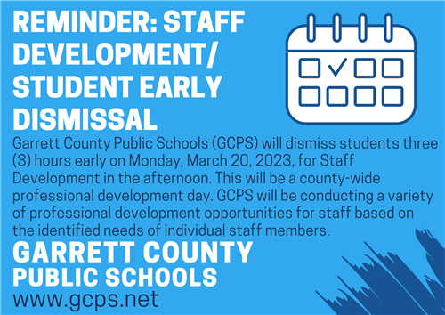 Infographic highlighting staff development/early dismissal as detailed in the story.